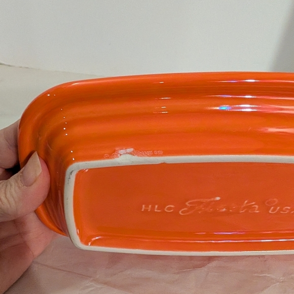 Fiesta Poppy Orange Extra Large Butter Dish Base - 8x5 - Picture 7 of 7